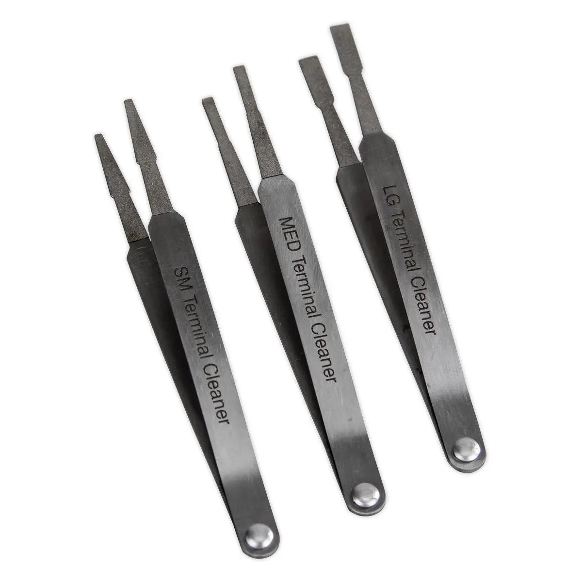 Sealey Terminal Cleaner Set Diamond Grip Blade Type 3 Piece 