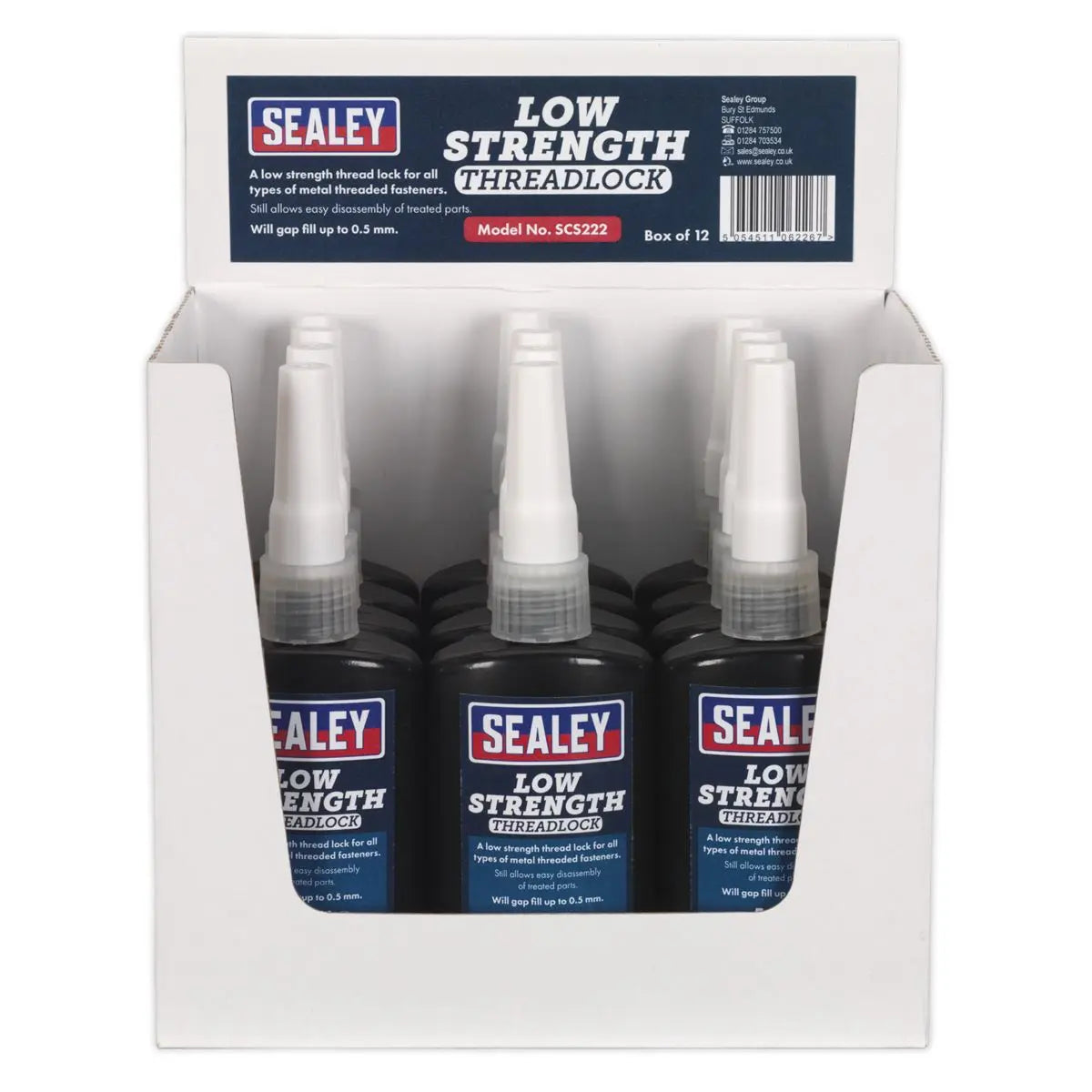 Sealey Thread Lock Low Strength 50ml Pack of 12 