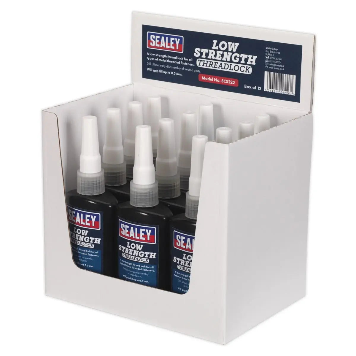 Sealey Thread Lock Low Strength 50ml Pack of 12 