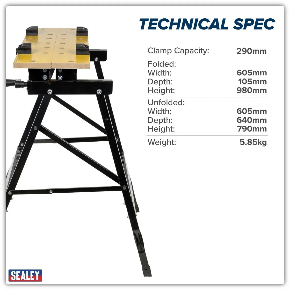 Sealey Tilt & Clamp Folding Workbench  White Rose Tools