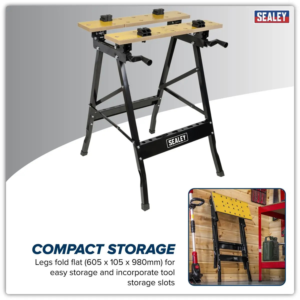 Sealey Tilt & Clamp Folding Workbench  White Rose Tools