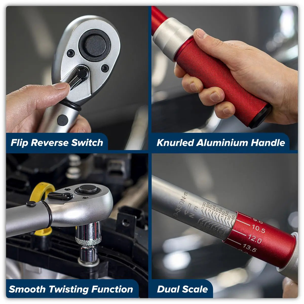 Sealey Torque Wrench Micrometer Style 1/2" Drive 60-330Nm Calibrated in EVA Tray  White Rose Tools