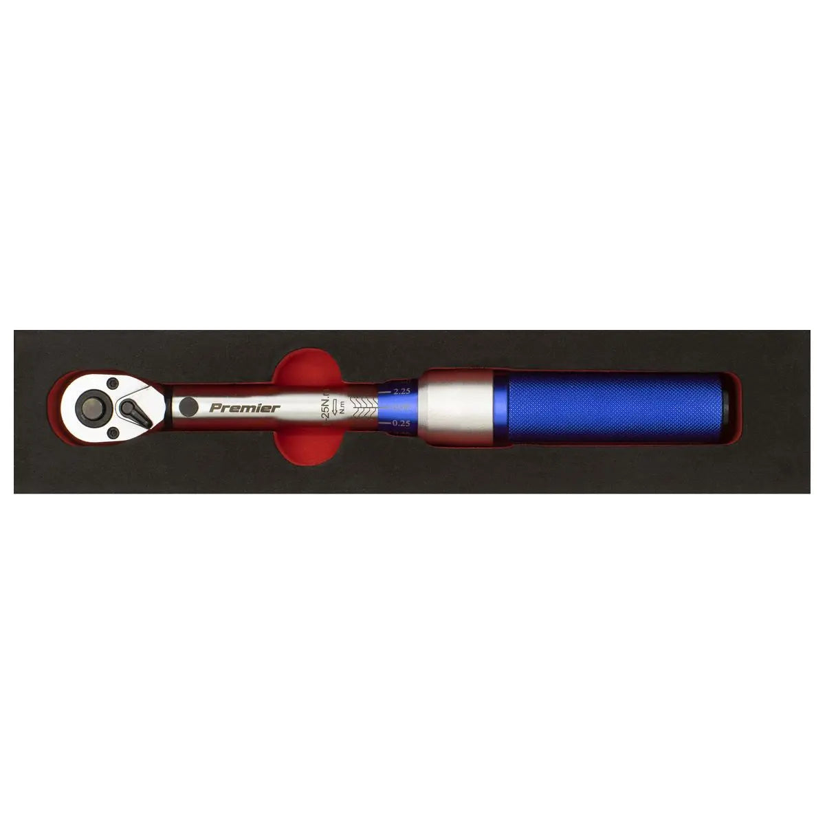 Sealey Torque Wrench Micrometer Style 3/8" Drive 5-25Nm Calibrated in EVA Tray 