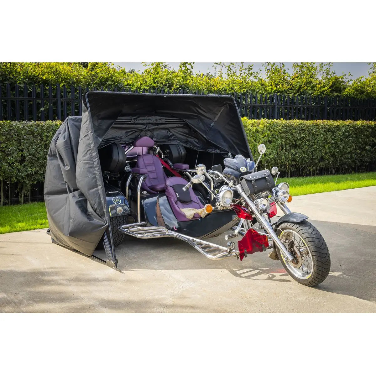 Sealey Trike/3 Motorcycle Garage Shelter 2100 x 3800 x 1900mm  White Rose Tools