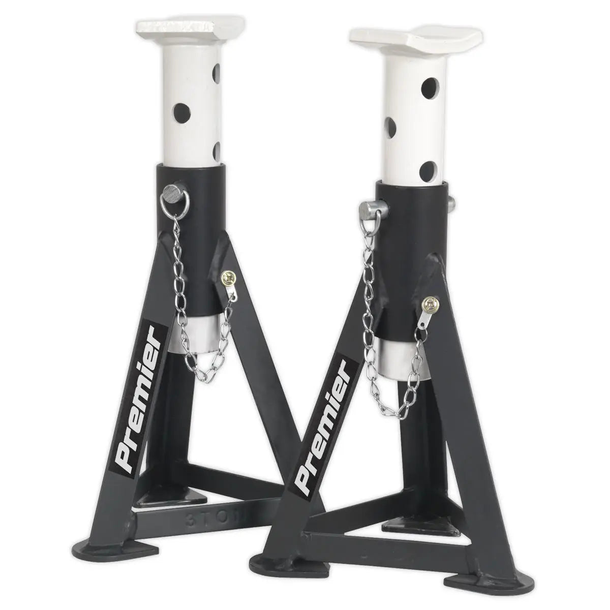 Sealey Trolley Jack 3 Tonne & Axle Stands (Pair) 3 Tonne per Stand Combo 