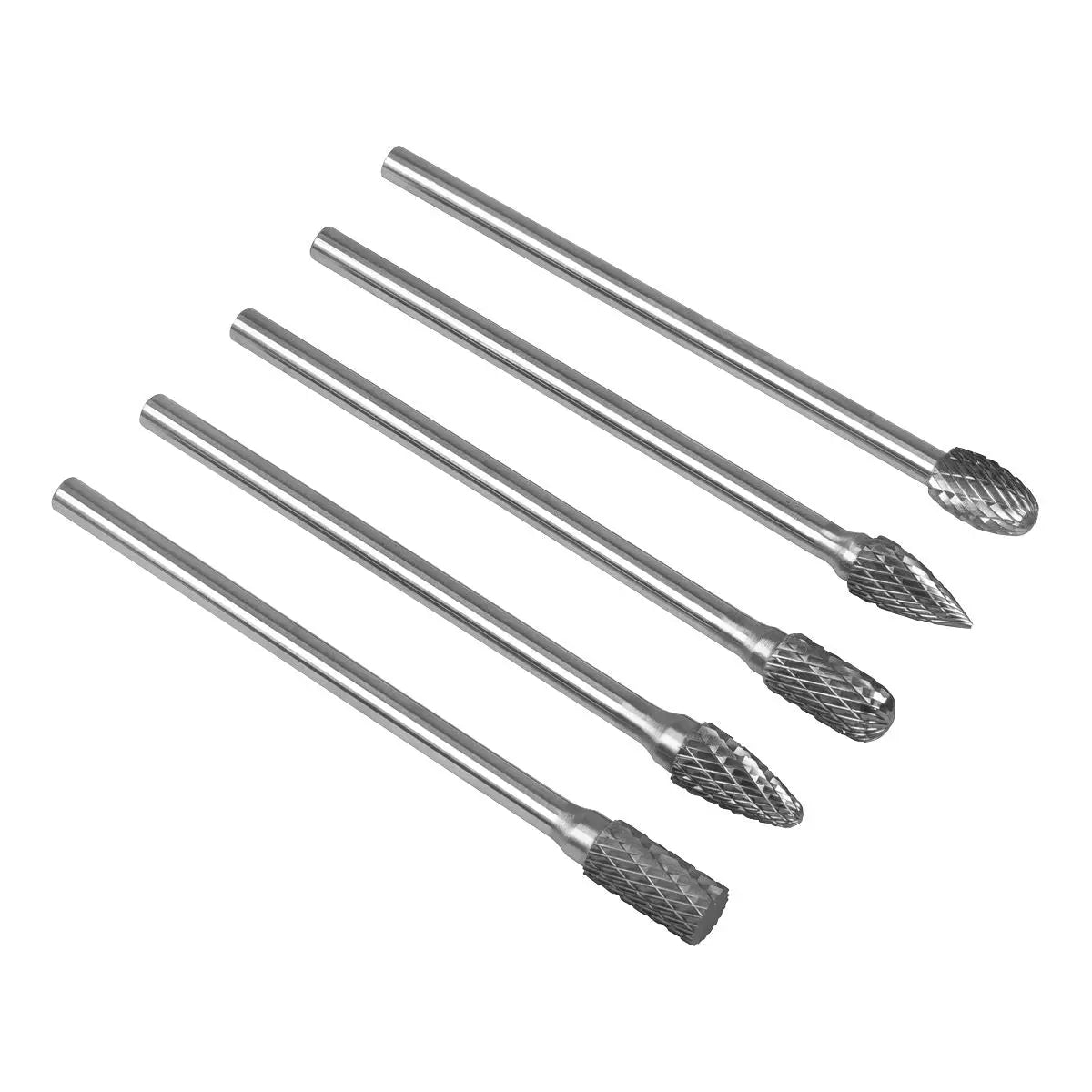 Sealey Tungsten Carbide Rotary Burr Set Extra-Long 5pc  White Rose Tools