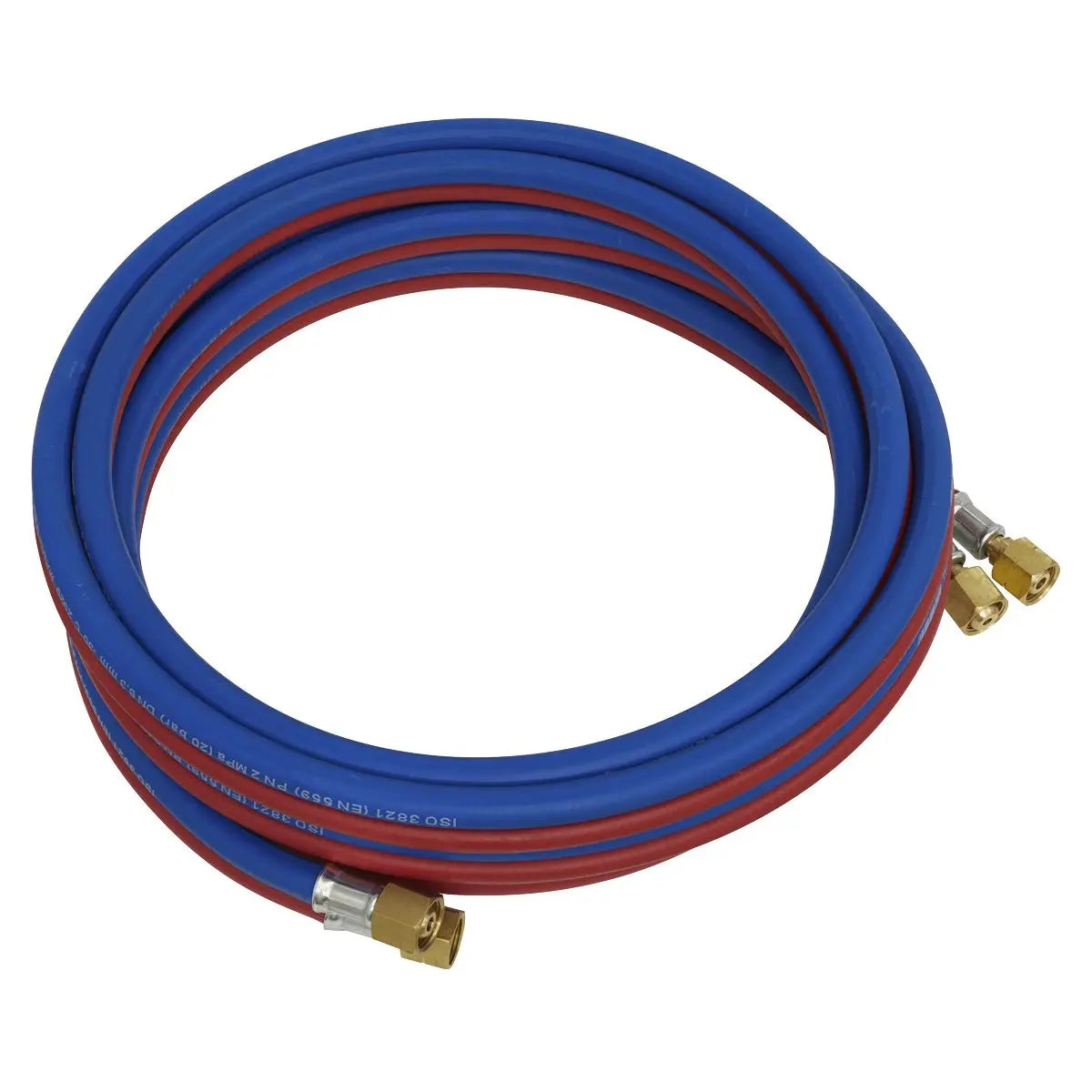 Sealey Twin Rubber Hose Set Oxy Acetylene 5m 