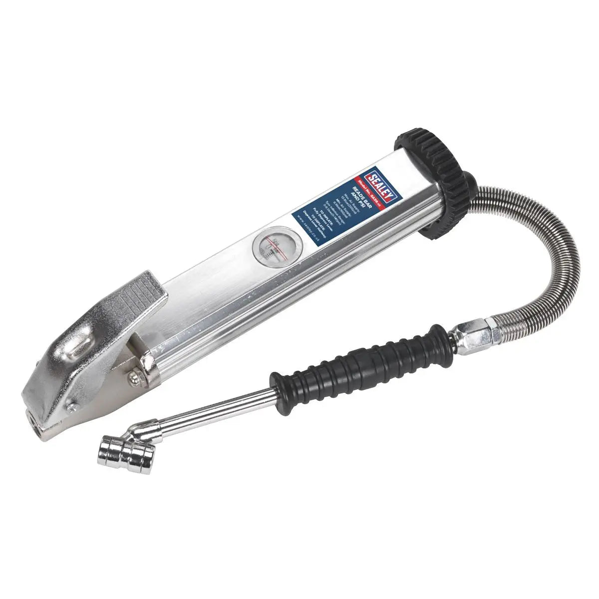 Sealey Tyre Inflator Long Type with Twin Push-On Connector 
