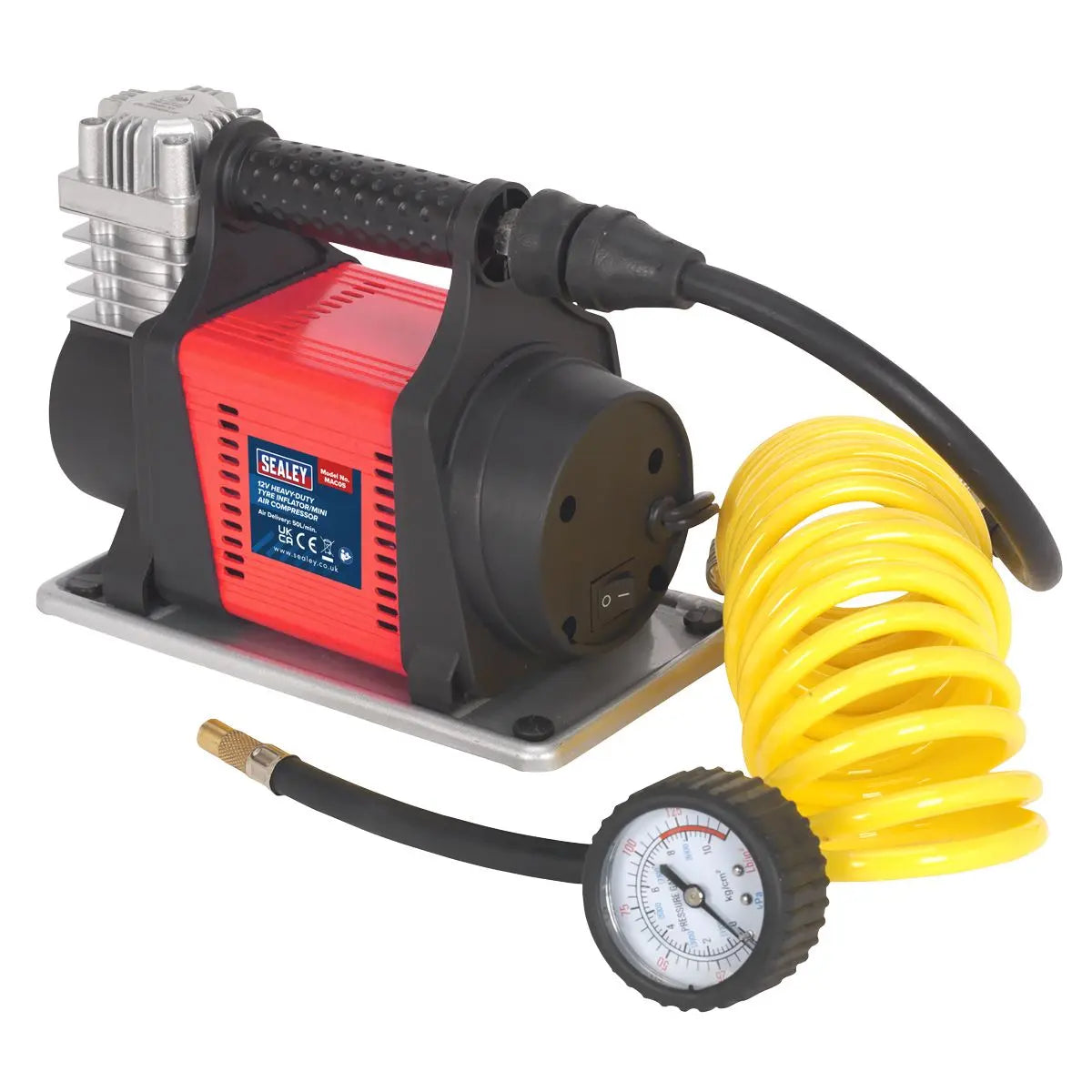 Sealey Tyre Inflator/Mini Air Compressor 12V Heavy-Duty 