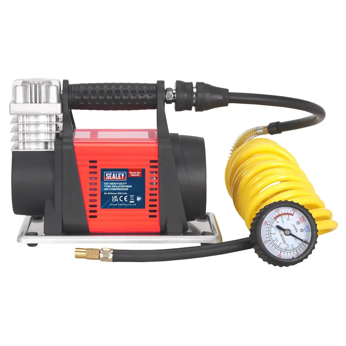 Sealey Tyre Inflator/Mini Air Compressor 12V Heavy-Duty 