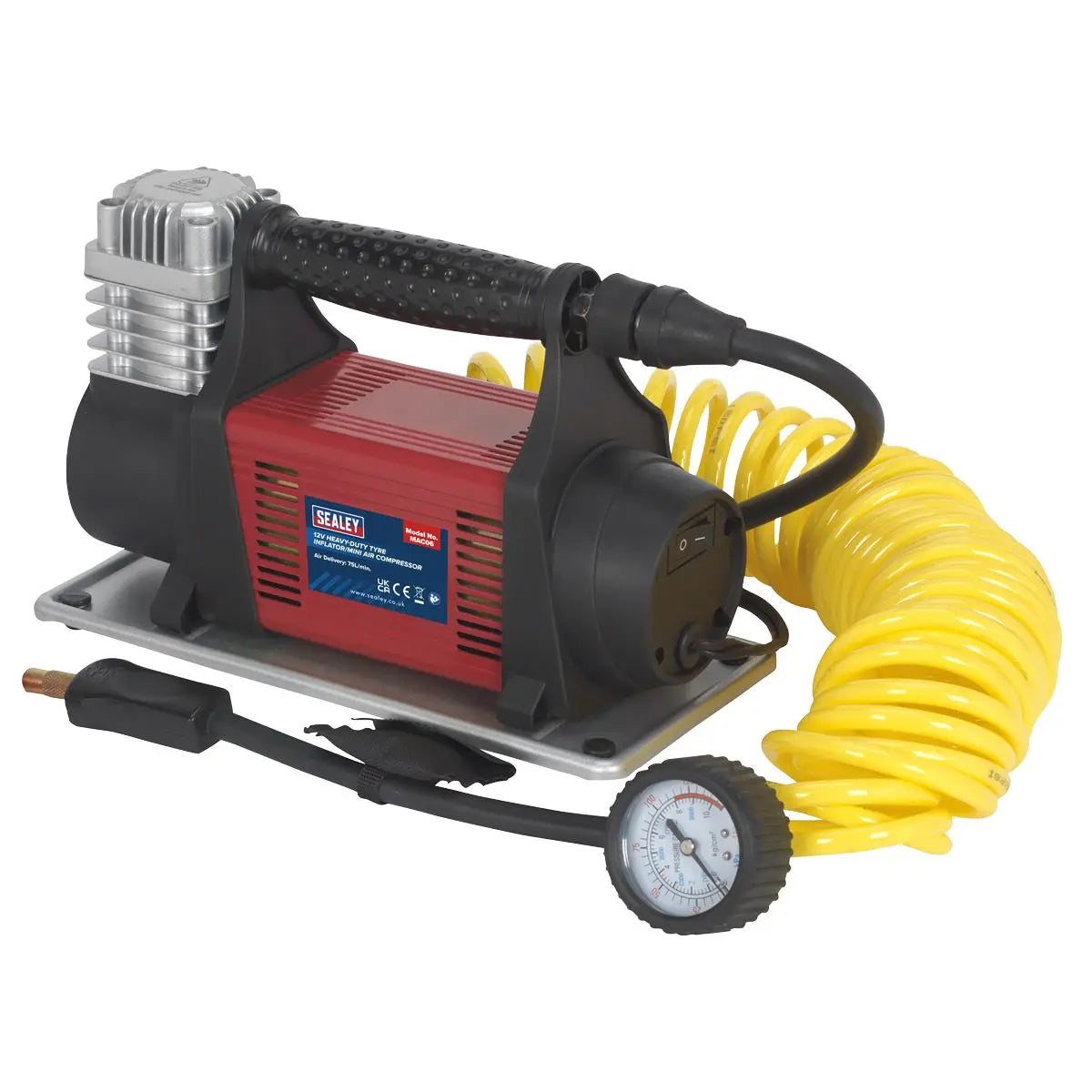 Sealey Tyre Inflator/Mini Air Compressor 12V Heavy-Duty 