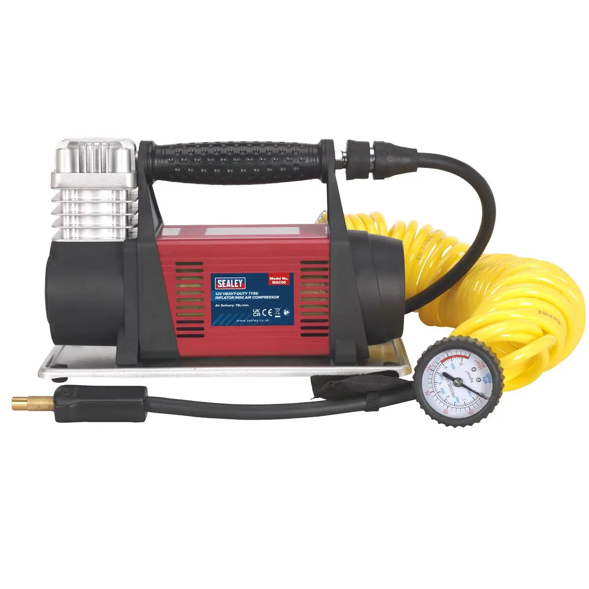 Sealey Tyre Inflator/Mini Air Compressor 12V Heavy-Duty 