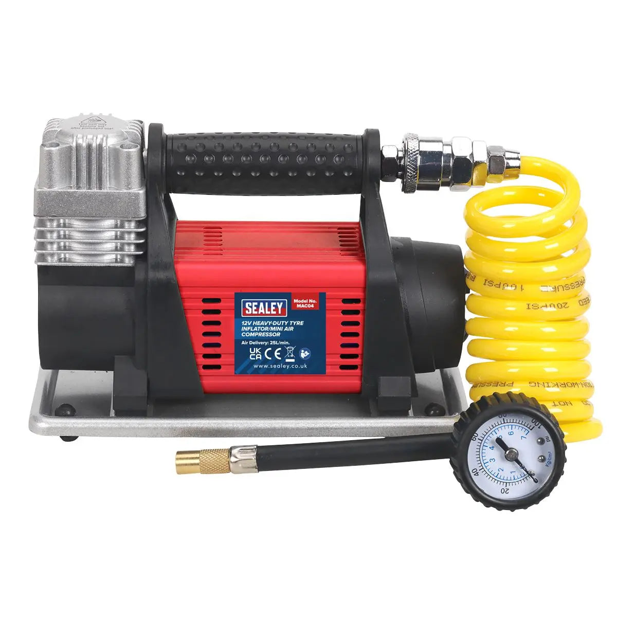 Sealey Tyre Inflator/Mini Air Compressor 12V Heavy-Duty 