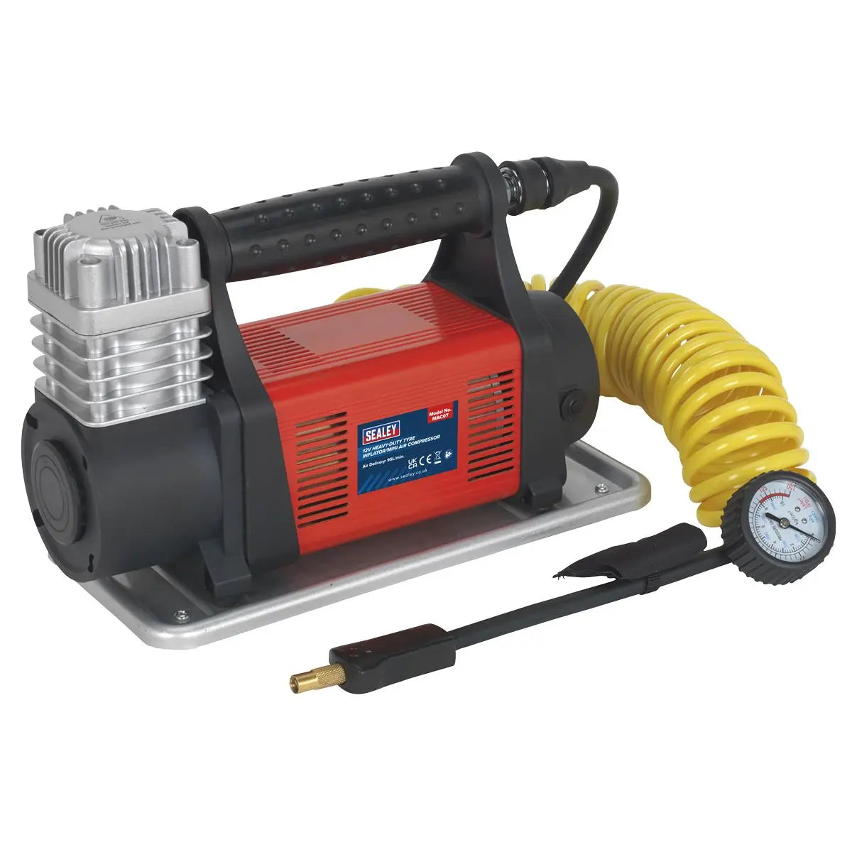 Sealey Tyre Inflator/Mini Air Compressor 12V Heavy-Duty 