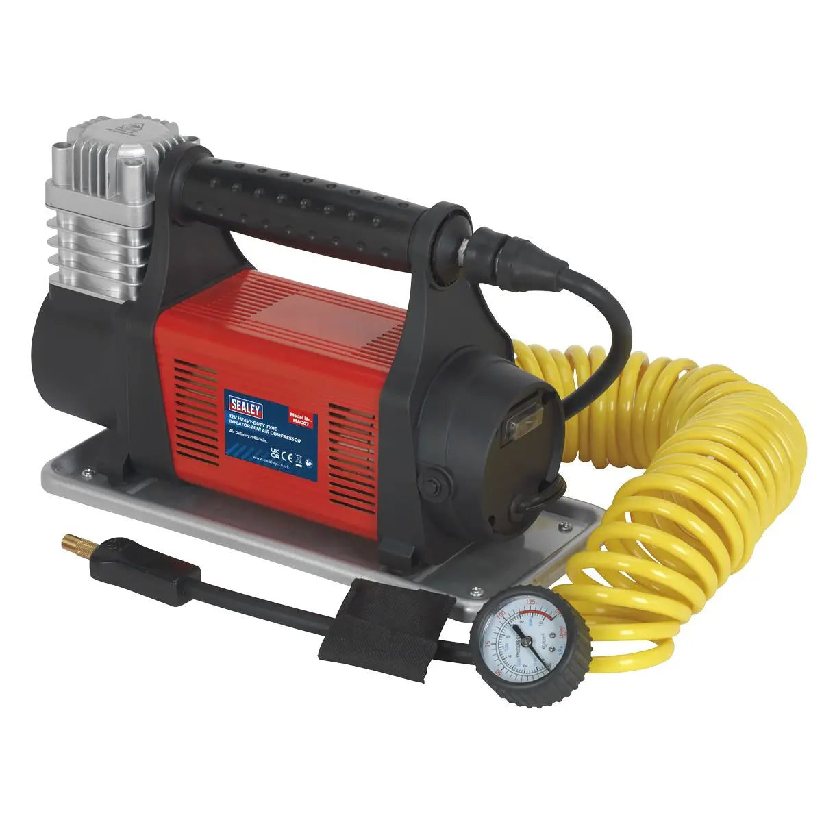 Sealey Tyre Inflator/Mini Air Compressor 12V Heavy-Duty 