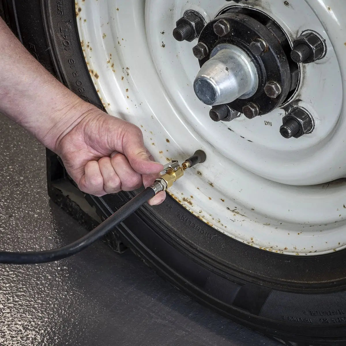 Sealey Tyre Inflator with Clip-On Connector  White Rose Tools
