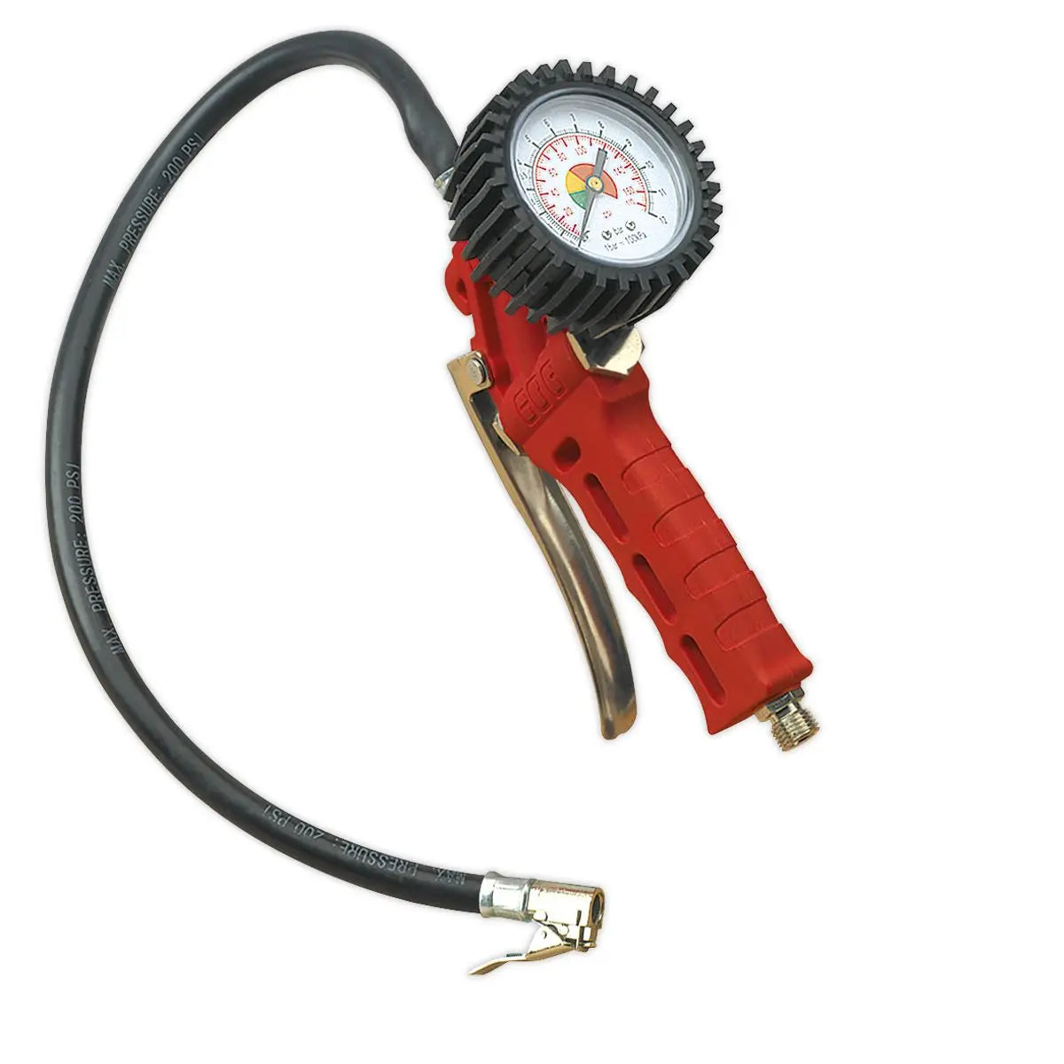 Sealey Tyre Inflator with Clip-On Connector 