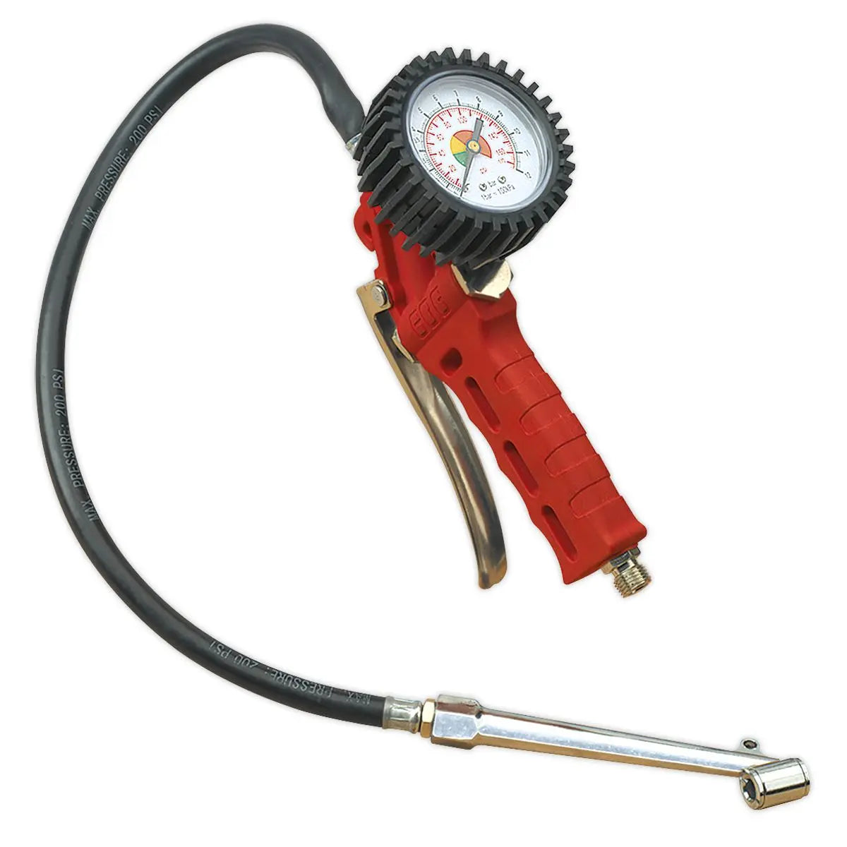 Sealey Tyre Inflator with Twin Push-On Connector 