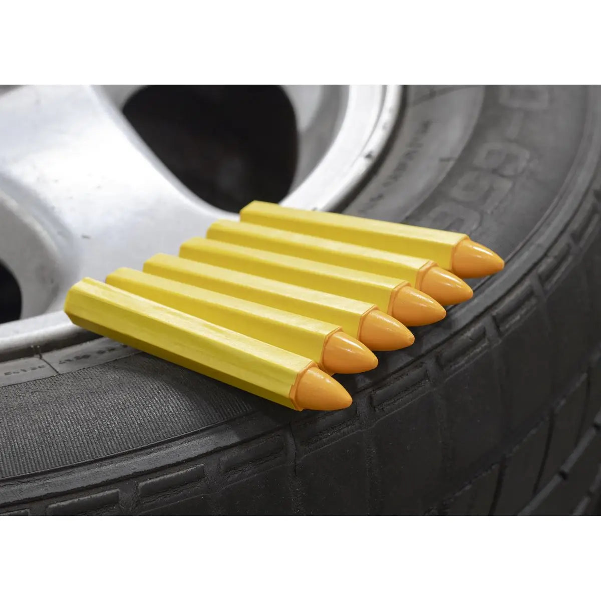 Sealey Tyre Marking Crayon - Yellow Pack of 6 