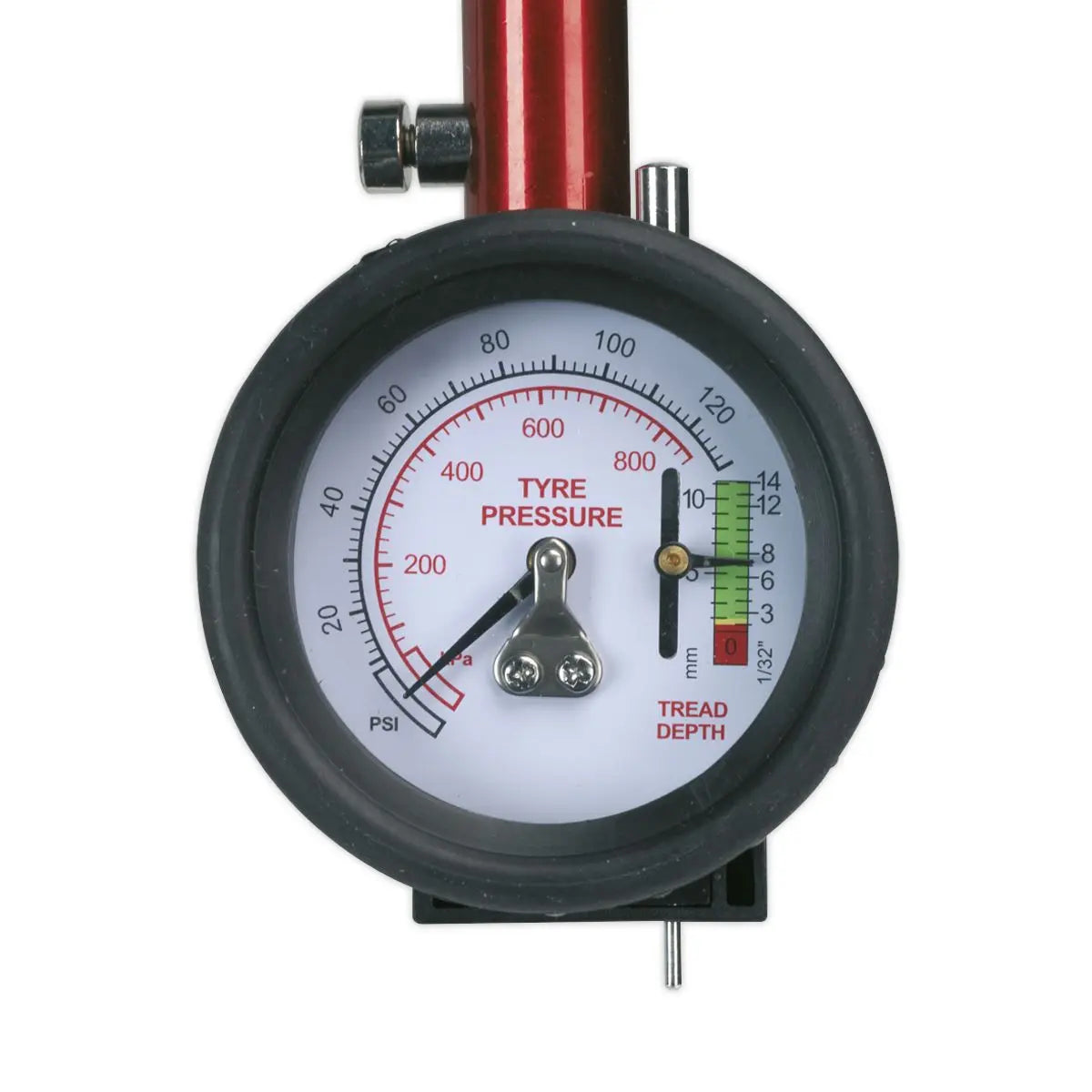 Sealey Tyre Pressure Gauge with Tyre Tread Depth Gauge 0-8bar(0-120psi) 