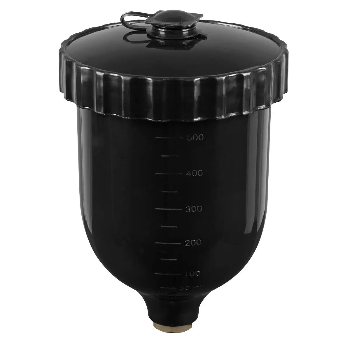 Sealey UV Paint Spray Gun Pot with Brass Fitting 600ml - Black  White Rose Tools