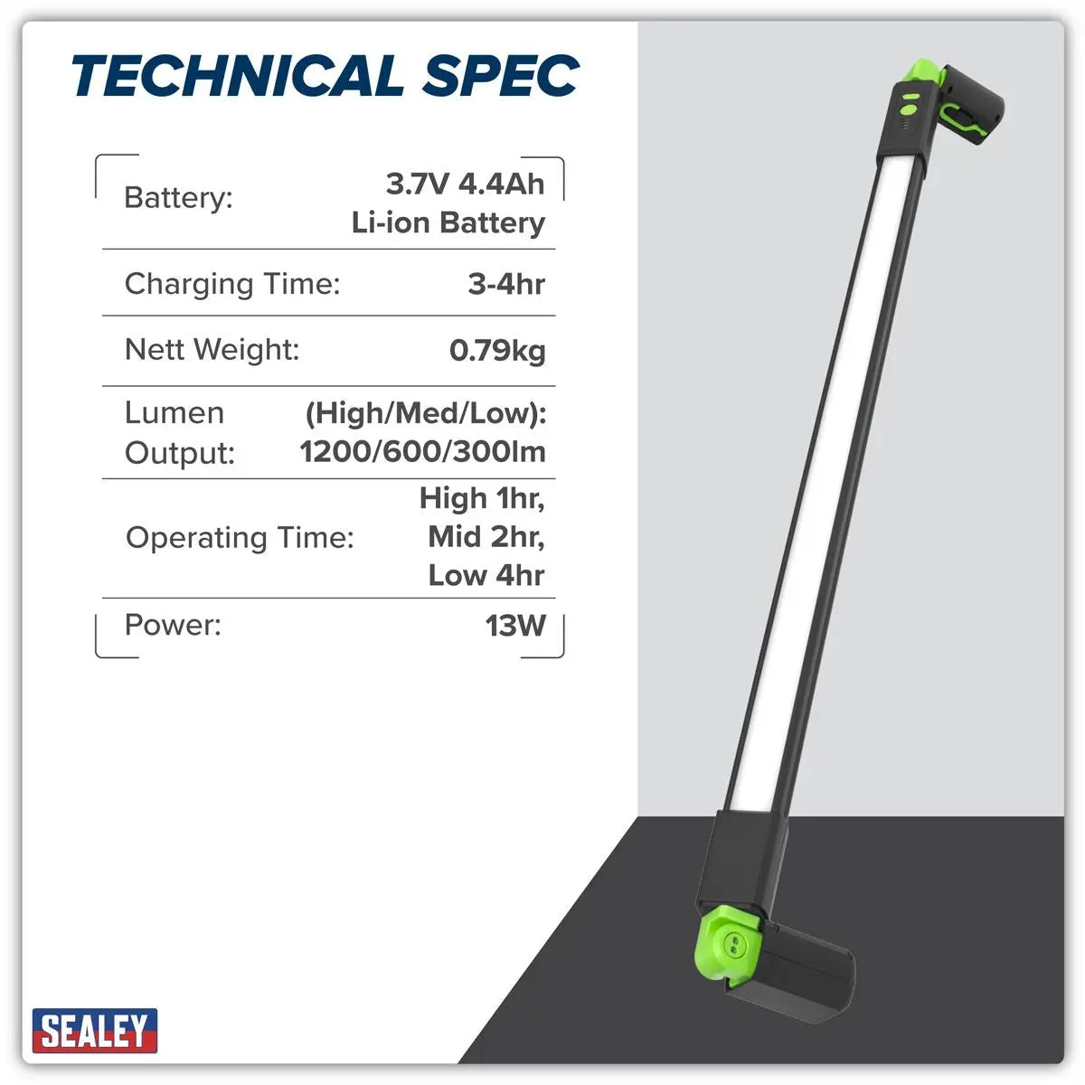 Sealey Under-Bonnet Rechargeable Light 13W SMD LED  White Rose Tools