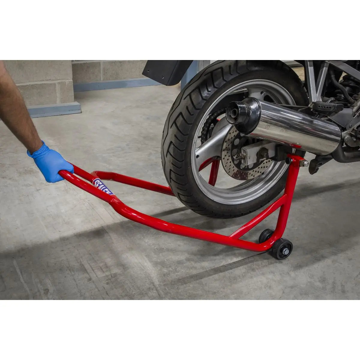 Sealey Universal Rear Paddock Stand with Rubber Supports 