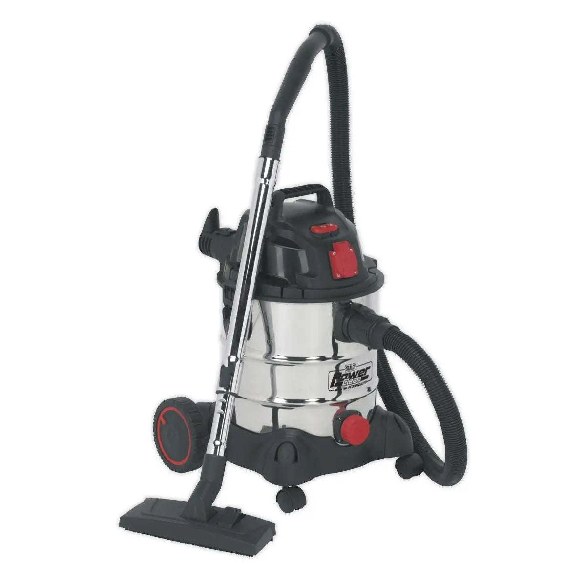 Sealey Vacuum Cleaner Industrial 20L 1400W/230V Stainless Drum Auto Start 
