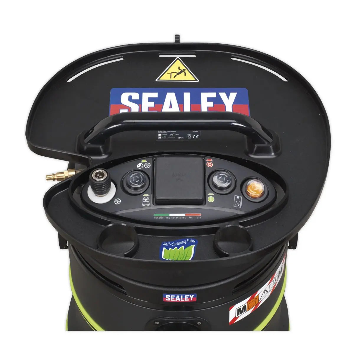 Sealey Vacuum Cleaner Industrial Dust-Free Wet/Dry 35L 1000W/230V Plastic Drum M-Class Self-Clean Filter 