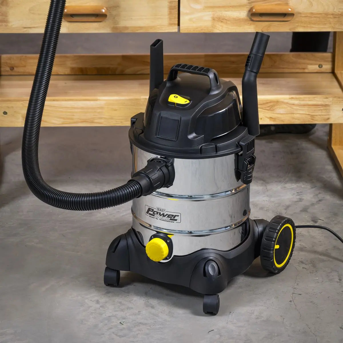 Sealey Vacuum Cleaner Industrial Wet & Dry 20L 1250W/110V Stainless Drum 