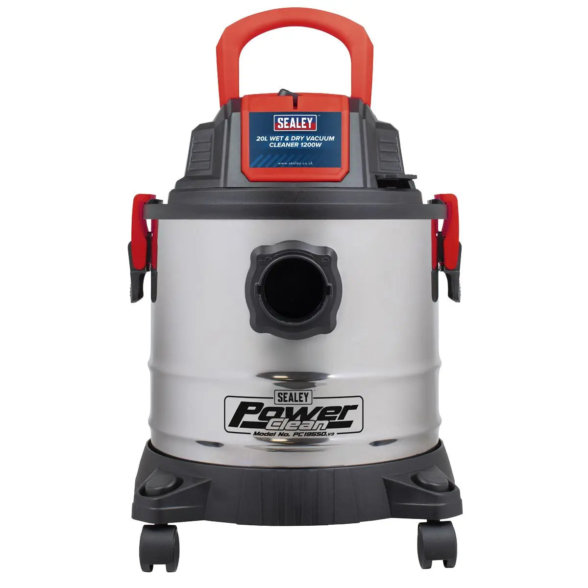 Sealey Vacuum Cleaner Wet & Dry 20L 1200W/230V Stainless Drum 