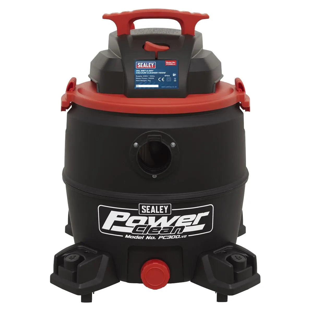 Sealey Vacuum Cleaner Wet & Dry 30L 1100W/230V 