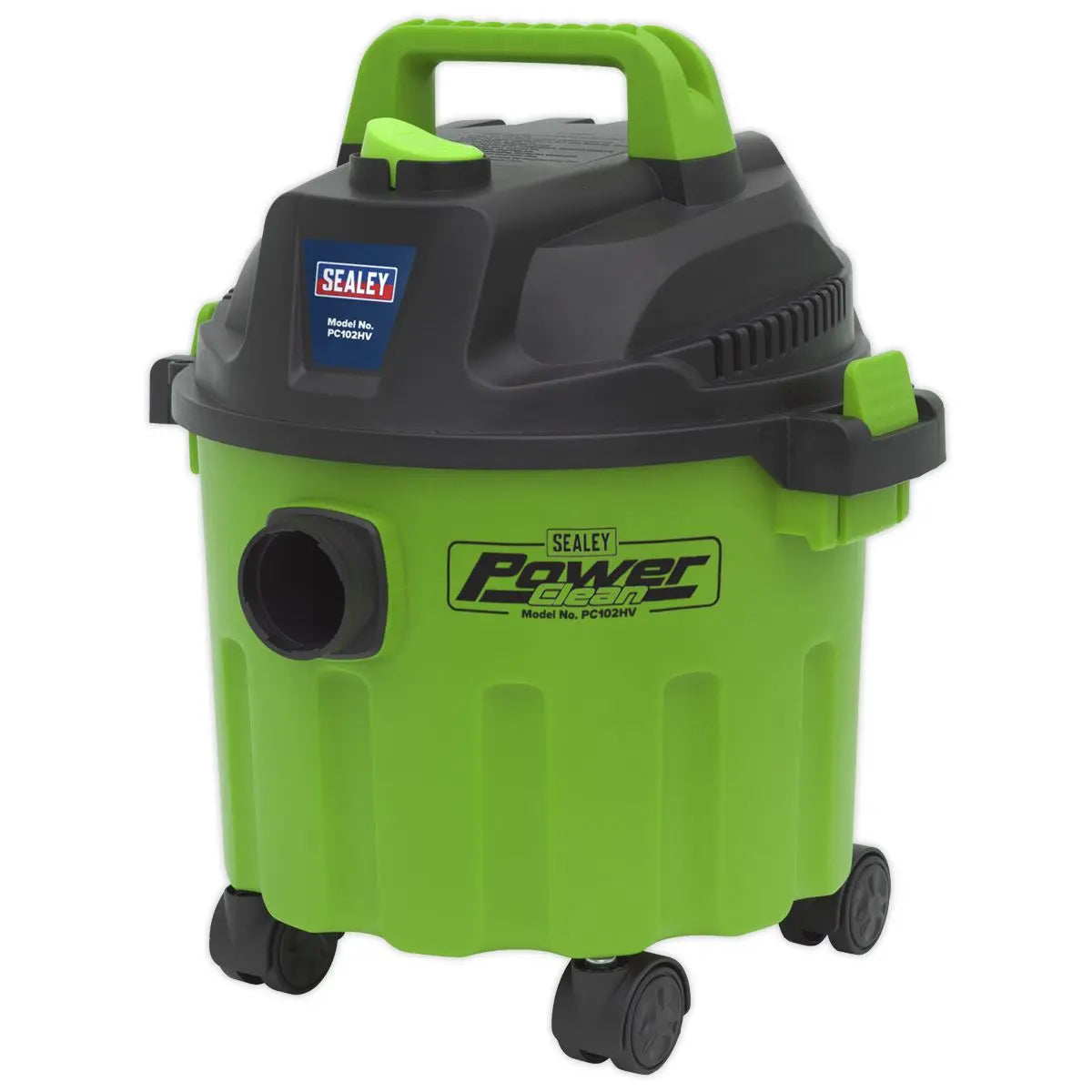 Sealey Vacuum Cleaner Wet and Dry 10L 1000W 230V Hi Vis Green 