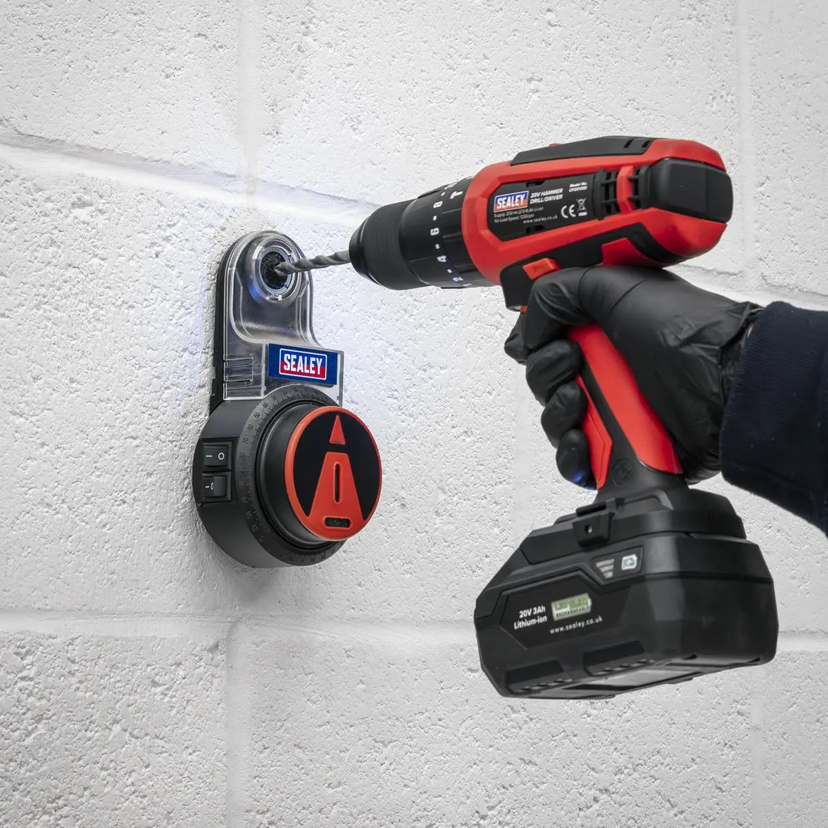 Sealey Vacuum Drill Dust Extractor 3.7V with Spirit Level and Laser Light 