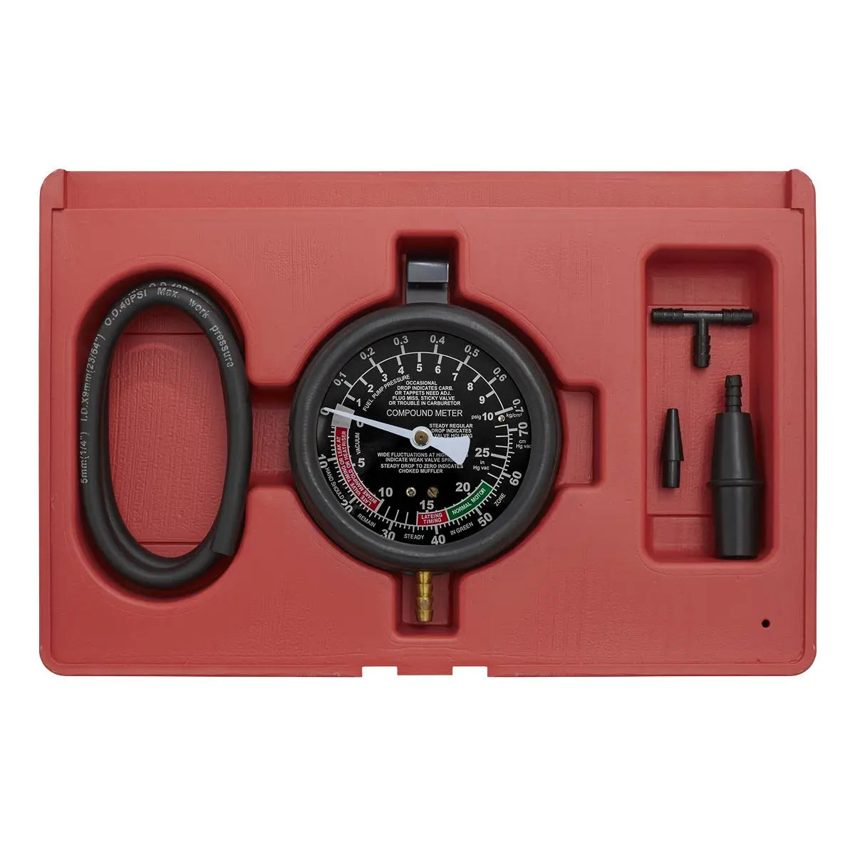 Sealey Vacuum & Fuel Pump Pressure Test Gauge Set 