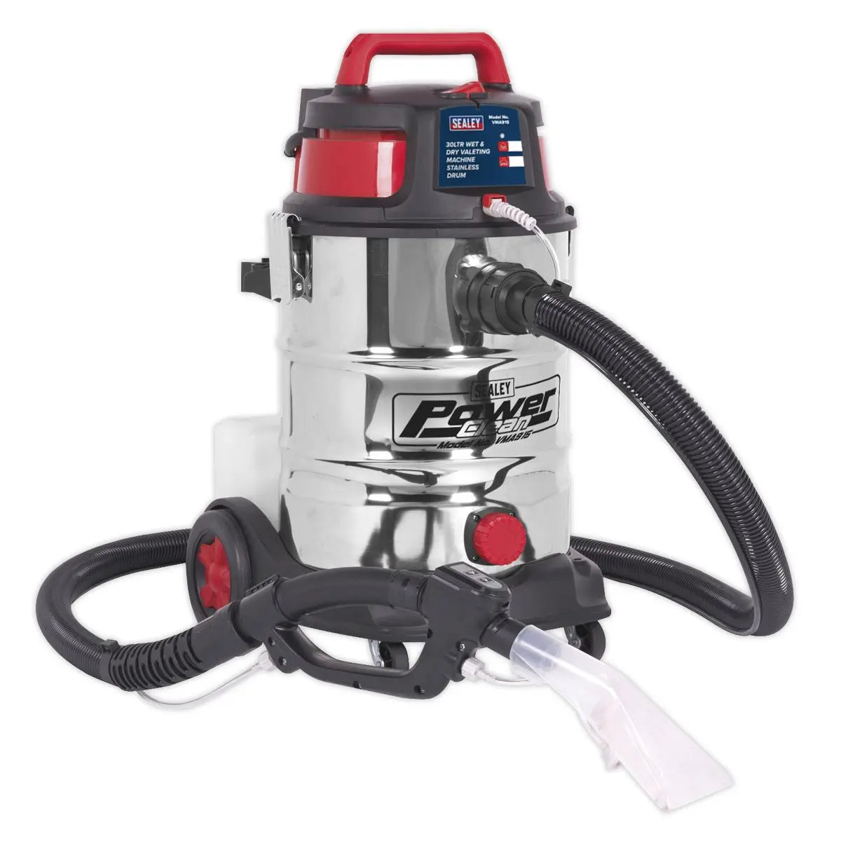 Sealey Valet Machine Wet & Dry 30L Stainless Drum 