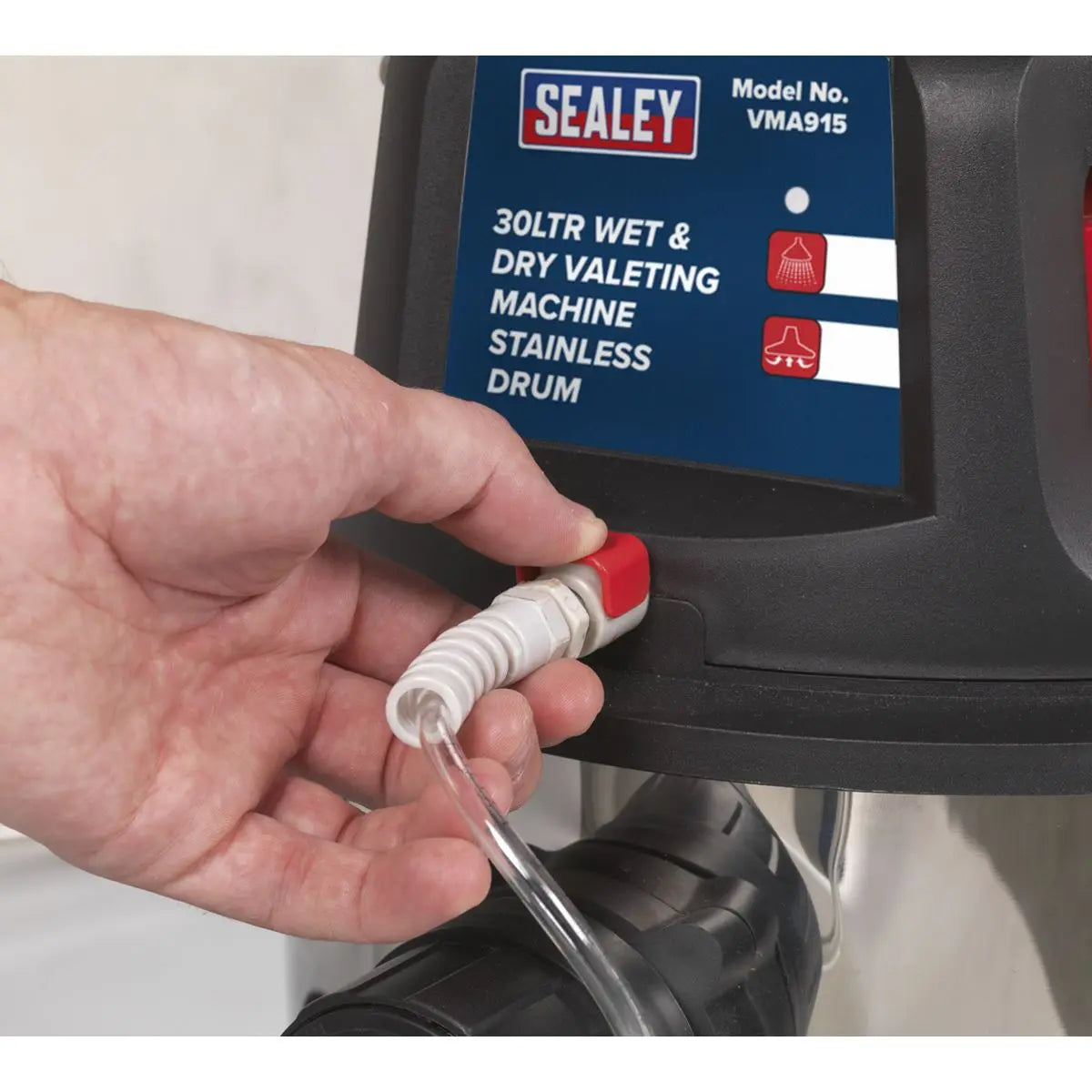 Sealey Valet Machine Wet & Dry 30L Stainless Drum 