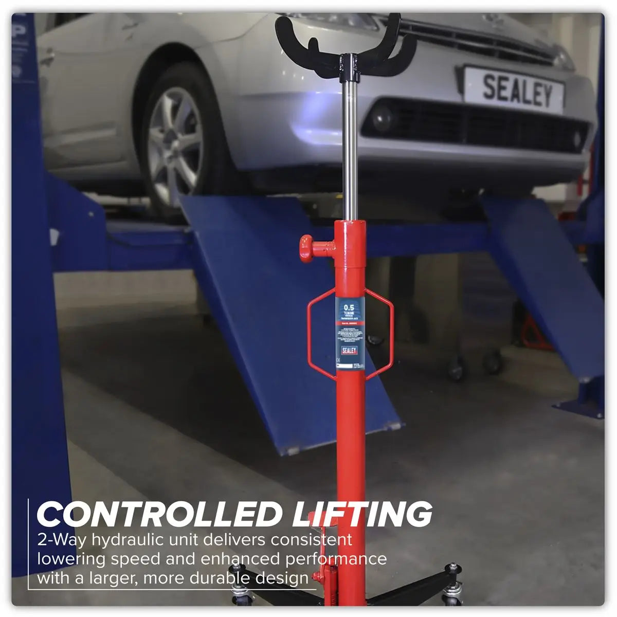 Sealey Vertical Transmission Jack 500kg - White Rose Tools