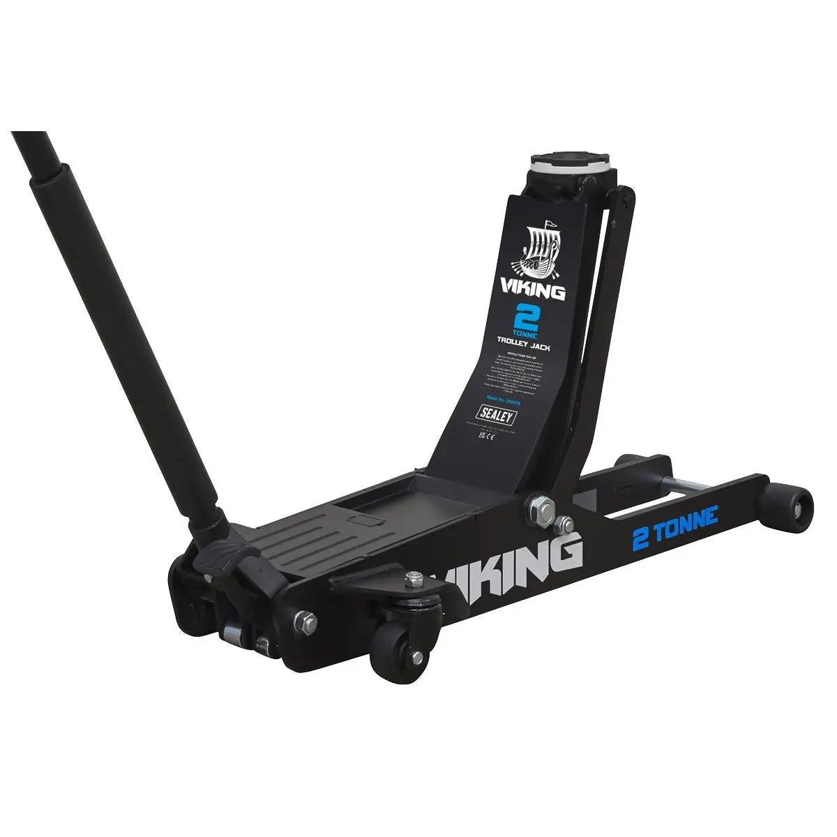 Sealey Viking 2 Tonne Low Entry Long Reach Trolley Jack with Rocket Lift 