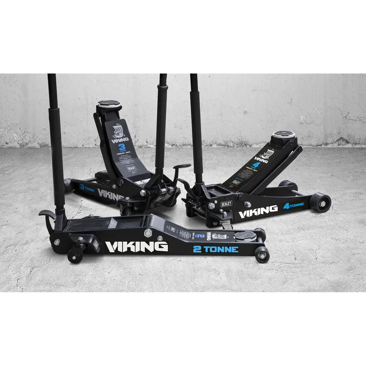 Sealey Viking 3 Tonne Low Entry Trolley Jack with Rocket Lift 