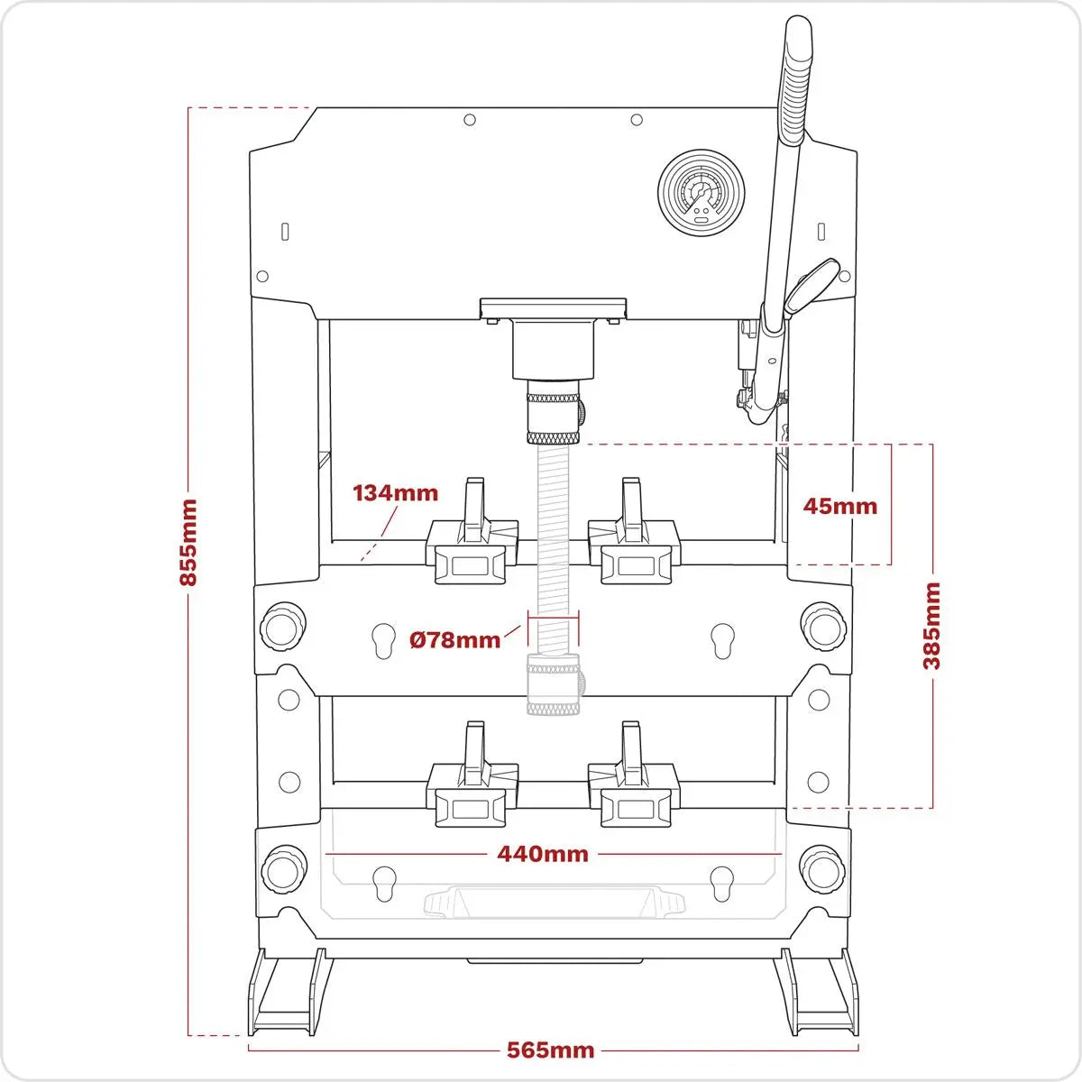 Sealey Viking Bench Type Hydraulic Press 15 Tonne 