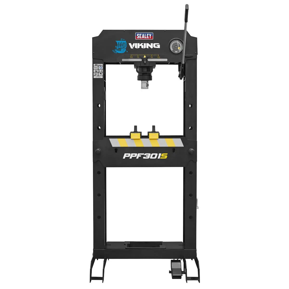 Sealey Viking Floor Type Air/Hydraulic Press with Sliding Ram & Foot Pedal 30 Tonne 