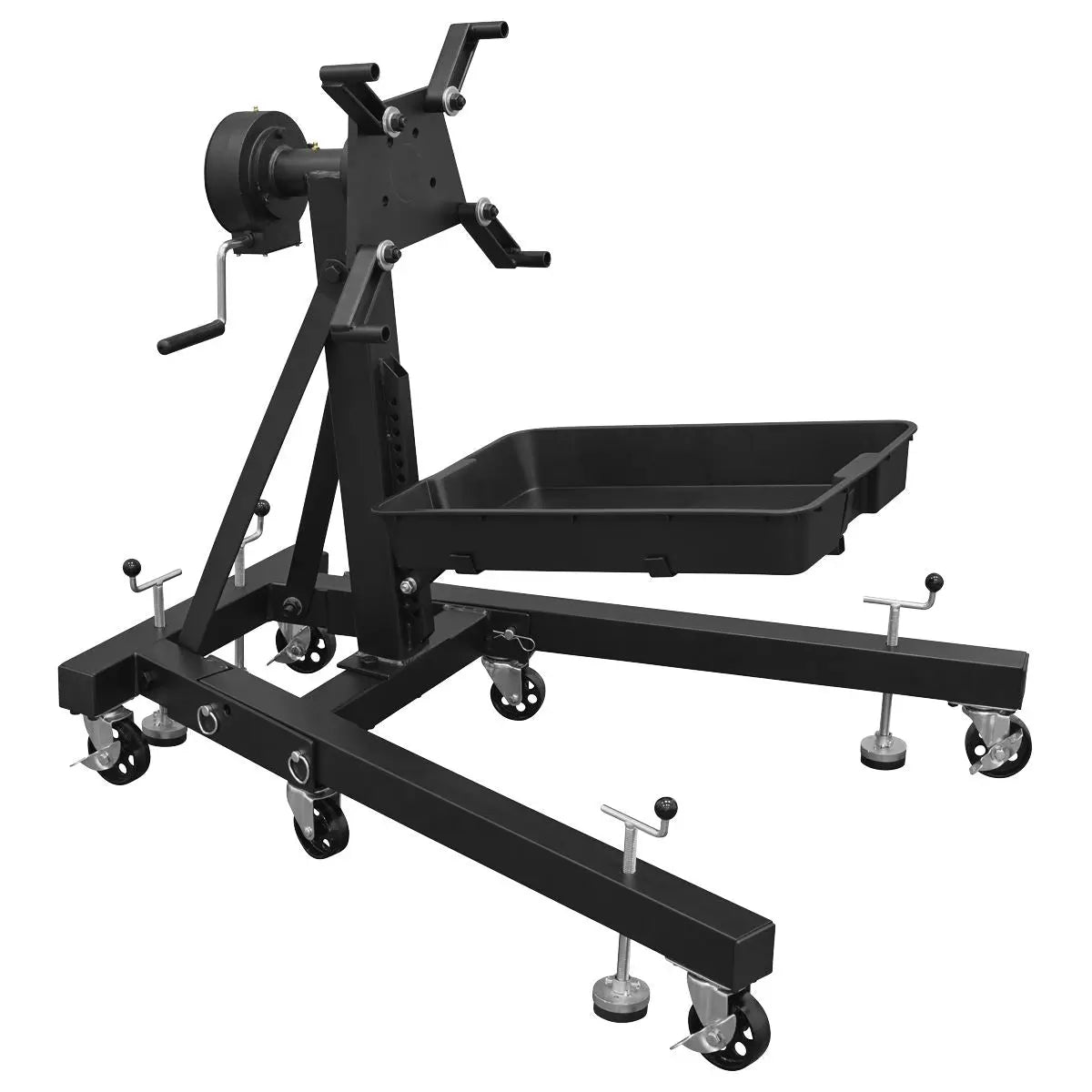 Sealey Viking Folding 360º Rotating Engine Stand with Geared Handle & Drain Pan  White Rose Tools