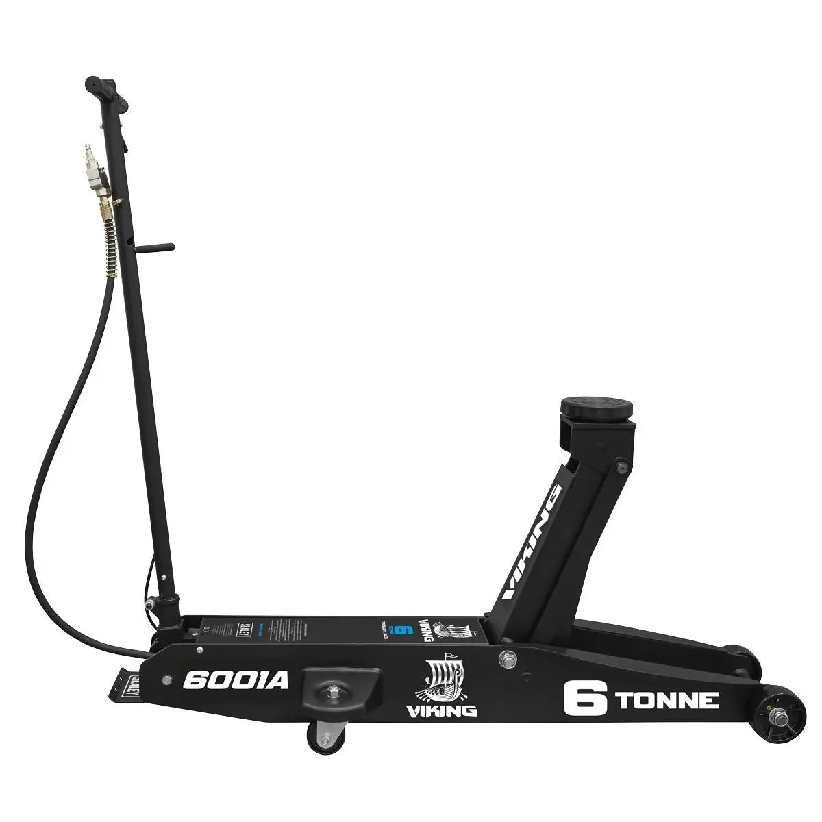 Sealey Viking Professional Long Reach Air/Manual Operation Trolley Jack with Rocket Lift 6 Tonne  White Rose Tools