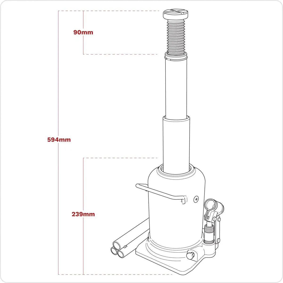 Sealey Viking Telescopic Bottle Jack 12 Tonne 