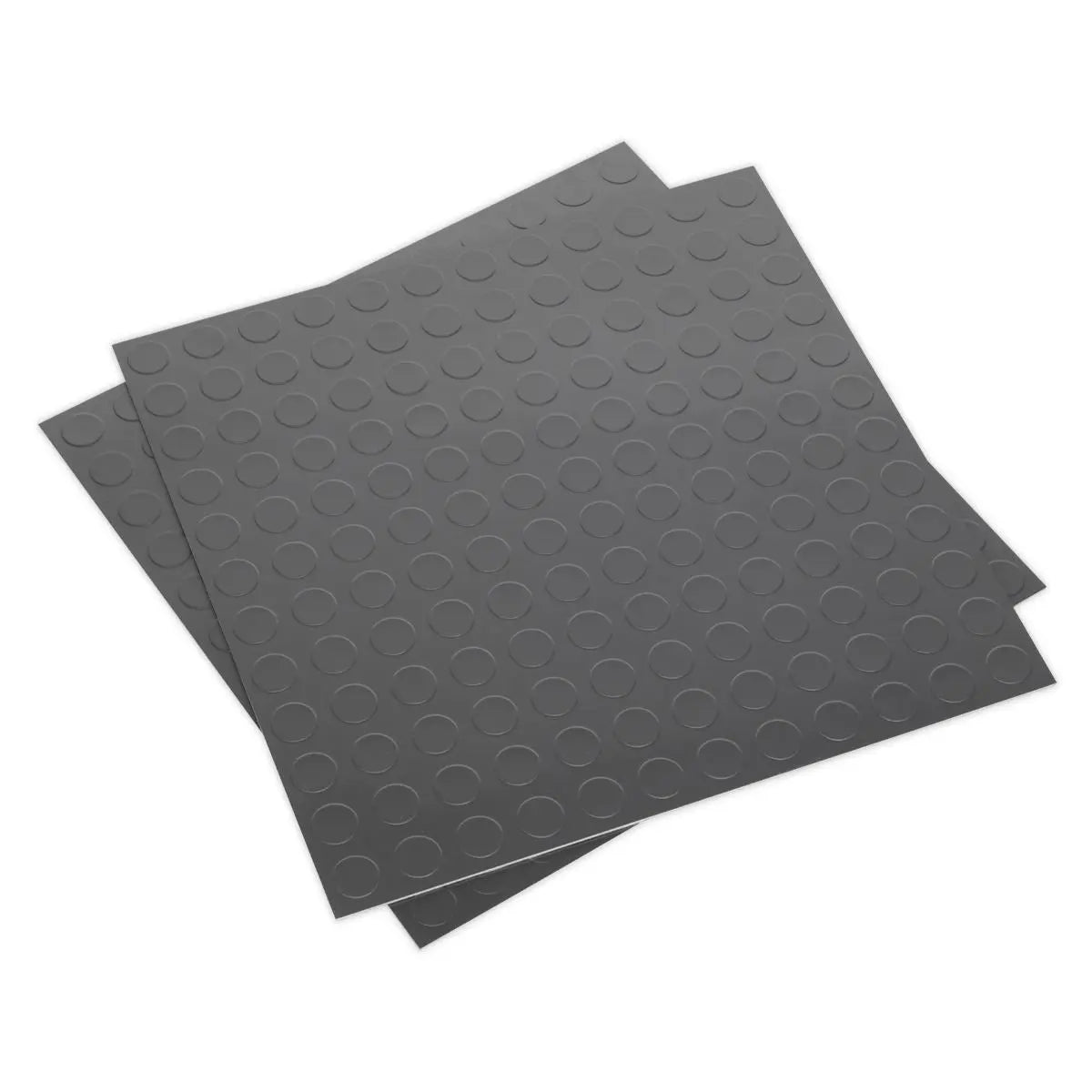 Sealey Vinyl Floor Tile with Peel & Stick Backing - Silver Coin Pack of 16 