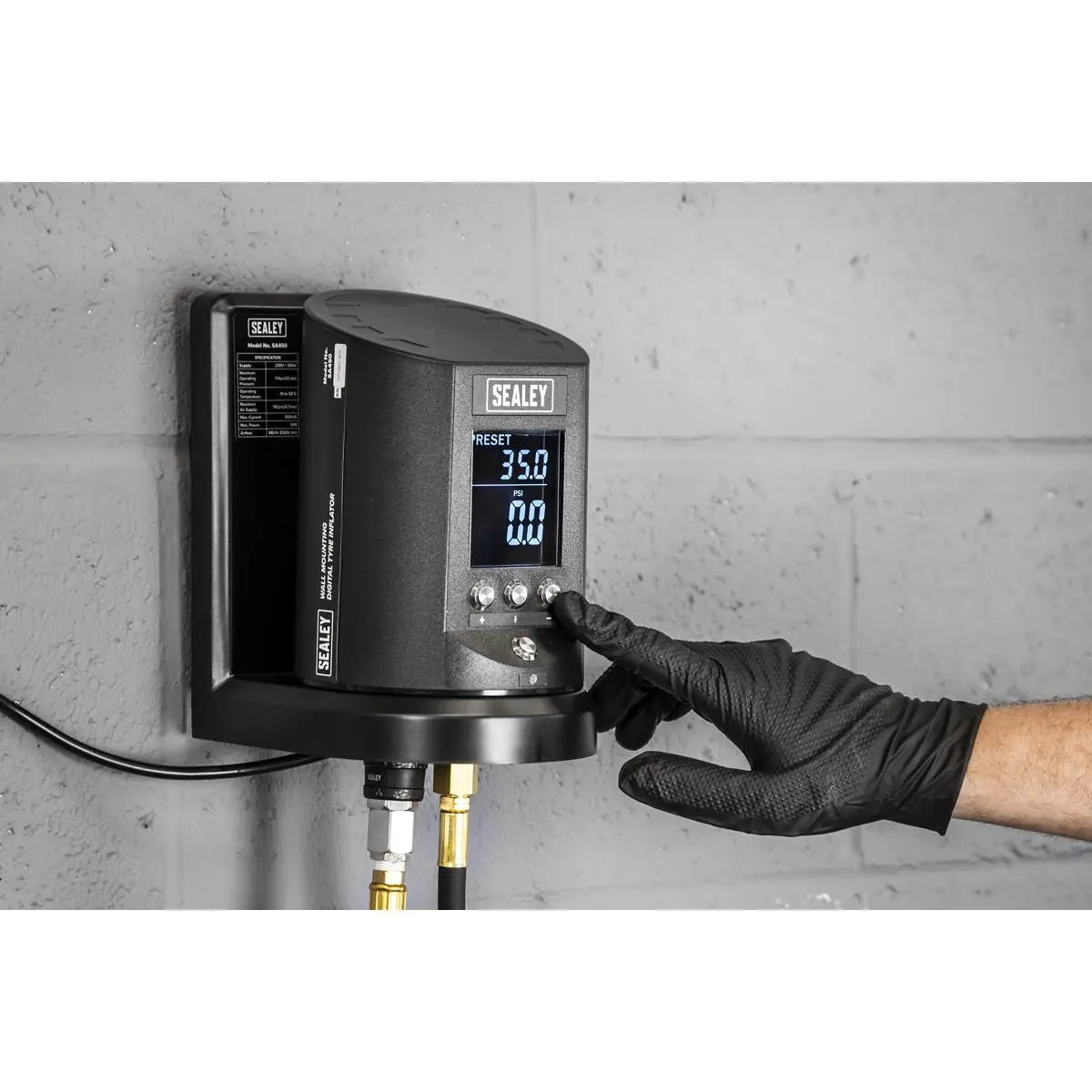 Sealey Wall Mounting Tyre Inflator Digital  White Rose Tools