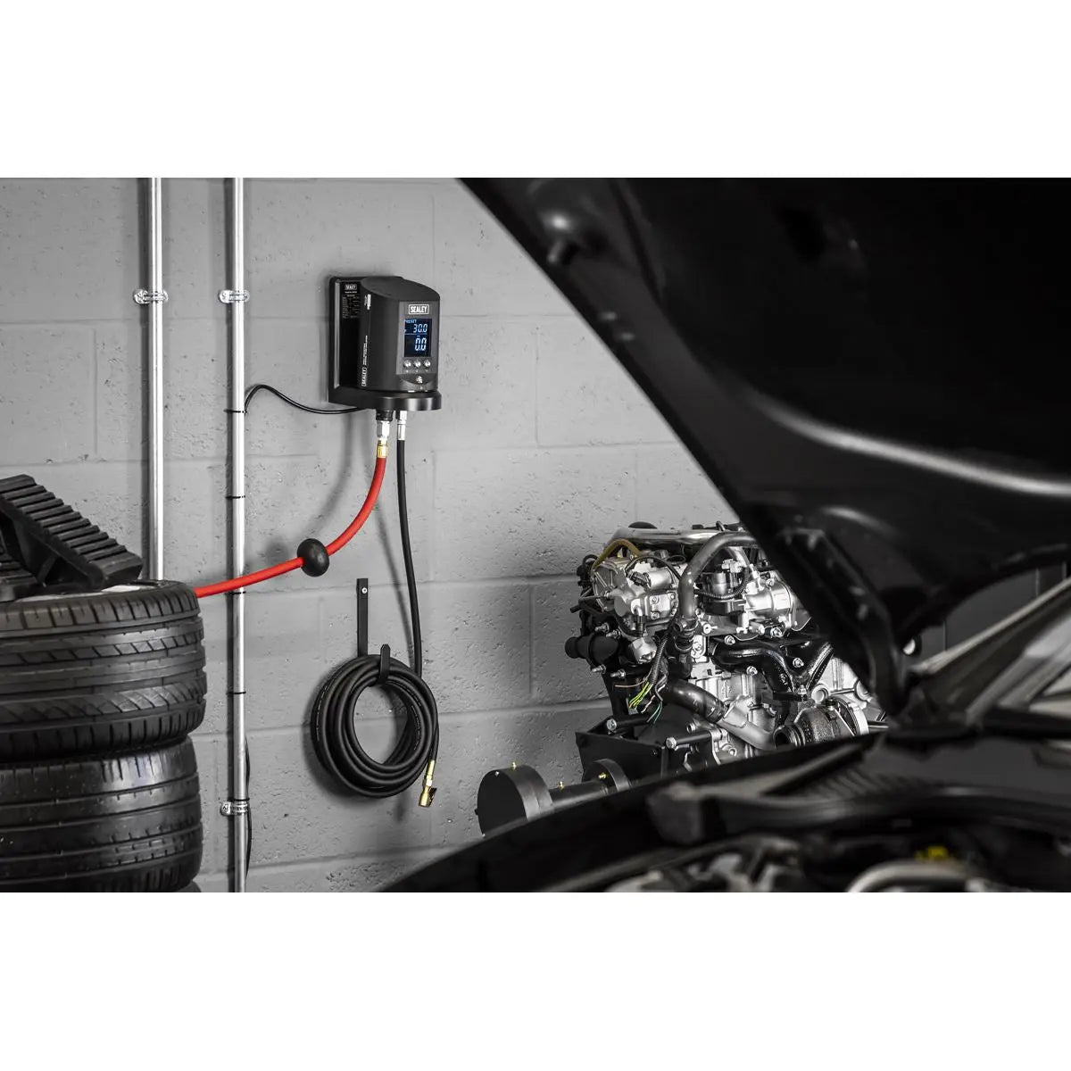 Sealey Wall Mounting Tyre Inflator Digital  White Rose Tools