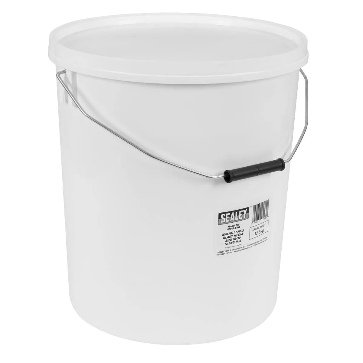 Sealey Walnut Shell Blast Media - Size 16/30 - 12.5kg Tub  White Rose Tools
