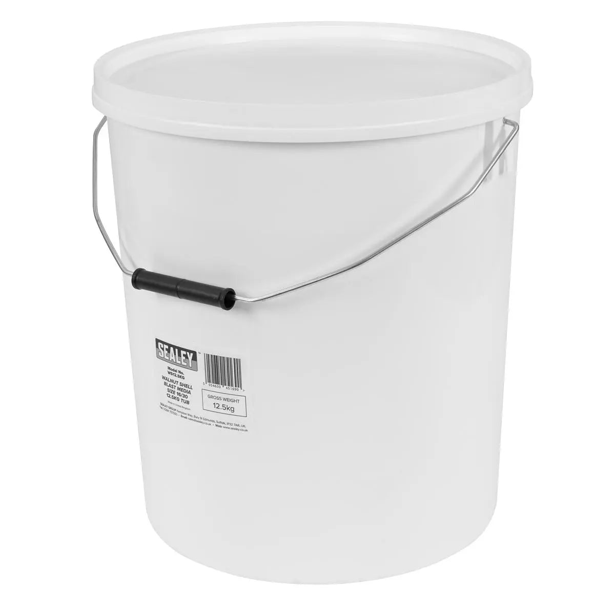 Sealey Walnut Shell Blast Media - Size 16/30 - 12.5kg Tub  White Rose Tools
